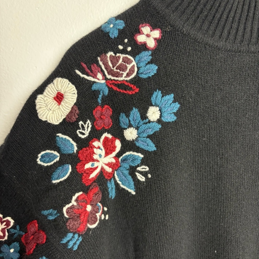 French Connection Tilda‎ Embroidery Mock Neck Sweater Size  Small - Picture 6 of 14